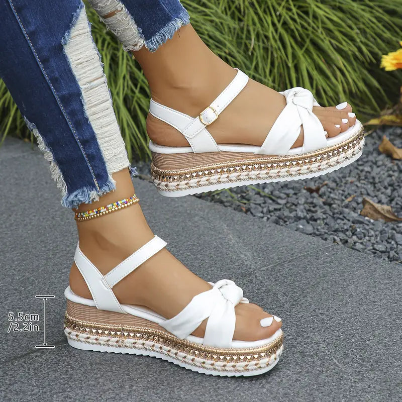 2025Paragraph Foreign Trade Plus Size Wedges Soft-Soled Sandals Women'S Summer New Fashion